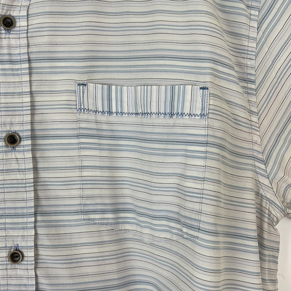 PRANA Men’s Breathe Short sleeve button down collar shirt Blue and White… - Picture 6 of 10